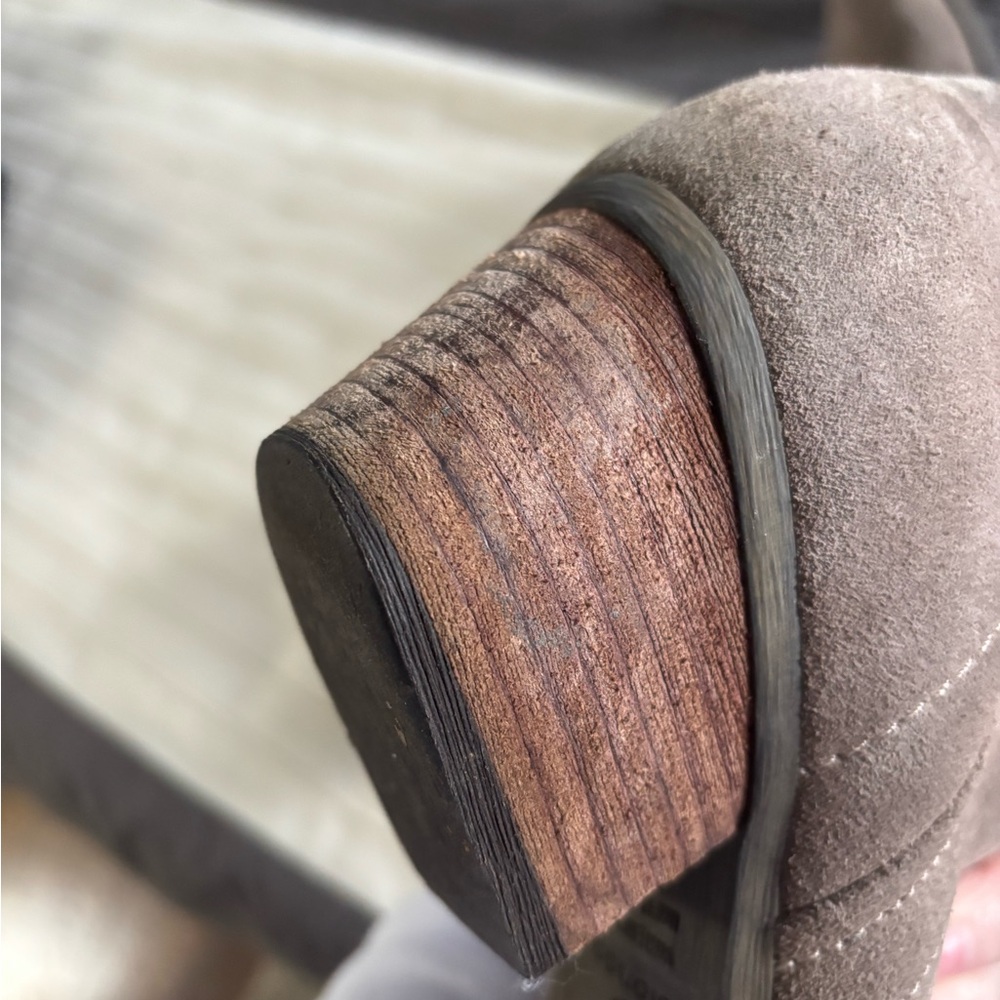 Blondo Taupe Suede Ankle Boots (8) - Picture 6 of 17
